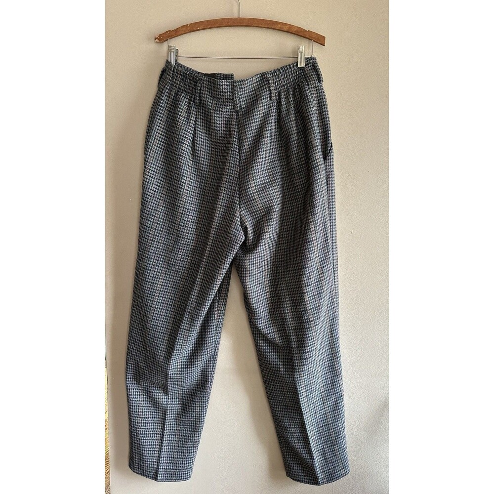 Casablanca Vintage Women's Wool Linen Houndstooth Trouser Dress Pants Size 12 - Picture 7 of 11